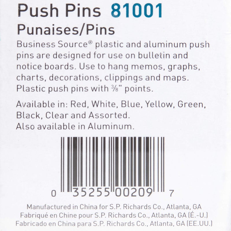 Business Source Pushpin, Assorted (81001) - Image 5